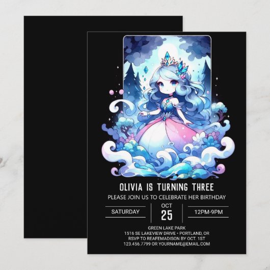 Whimsical Castle Prinses Verjaardag Kaart (Voorkant / Achterkant)