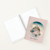 Whimsical Castle Roze Spiraal Patroon Notitieboek (Binnen)