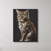 Whimsical Cat abstract Canvas Afdruk (Voorkant)