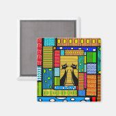 Whimsical Cat Art Gifts Magneet (Voorkant / Achterkant)
