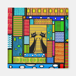 Whimsical Cat Art Gifts Magneet