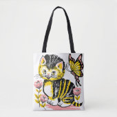 Whimsical Cat Art Tas – Stijlvol en functioneel (Voorkant)