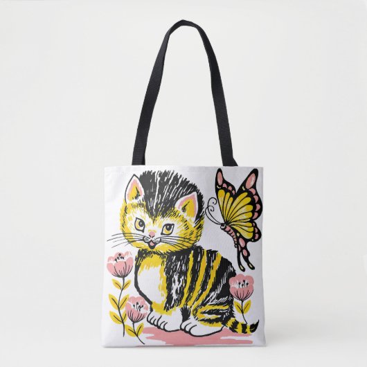 Whimsical Cat Art Tas – Stijlvol en functioneel (Voorkant)