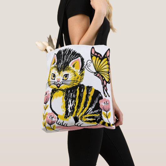 Whimsical Cat Art Tas – Stijlvol en functioneel (Dichtbij)