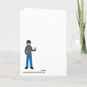 Whimsical Cat Birthday, heb een Gesponnen-effect B Kaart (Achterkant)