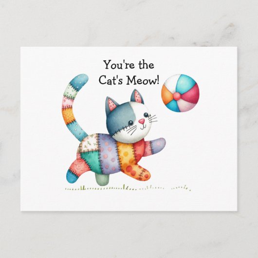 Whimsical Cat Briefkaart (Voorkant)