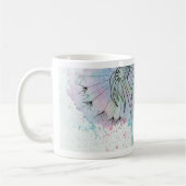 Whimsical Cat & Dandelion: Bloemkunst Koffiemok (Links)