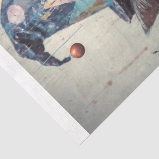 Whimsical Cat Decoupage Tissuepapier (Detail)