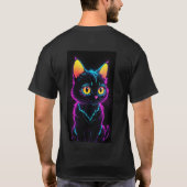Whimsical Cat Dream CollBasic Donker T-shirt (Achterkant)