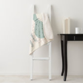 Whimsical Cat en Plant Sage Green gepersonaliseerd Sherpa Deken (In situ)