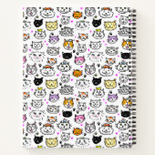 Whimsical Cat Faces Pattern Notitieboek (Achterkant)