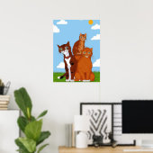 Whimsical Cat Family Poster - Afdrukbare muurkunst (Thuiskantoor)