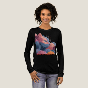 Whimsical Cat Floral Art - Levendige surrealistisc Tri-Blend Shirt