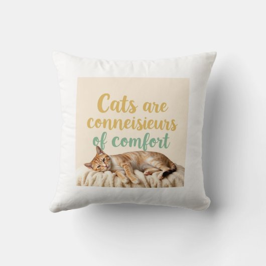 Whimsical Cat Funny Schattig Kussen (Achterkant)