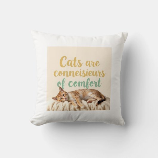 Whimsical Cat Funny Schattig Kussen (Voorkant)