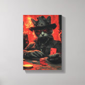 Whimsical Cat Gambler - Speelse katachtige kunstwe Canvas Afdruk (Voorkant)