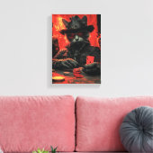 Whimsical Cat Gambler - Speelse katachtige kunstwe Canvas Afdruk (Insitu (Woonkamer))