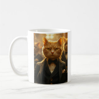 Whimsical Cat Gambler - Speelse katachtige kunstwe Koffiemok