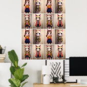 Whimsical Cat Girls (AI) Poster (Thuiskantoor)