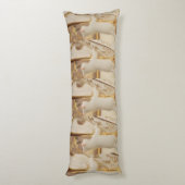 Whimsical Cat Harpist Body Pillow Lichaamskussen (Achterkant (Verticaal))