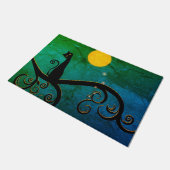 Whimsical Cat Illustration Deurmat (Schuin)