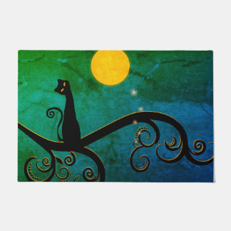 Whimsical Cat Illustration Deurmat