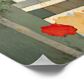 Whimsical Cat in een mediterraan dorp Poster (Hoek)