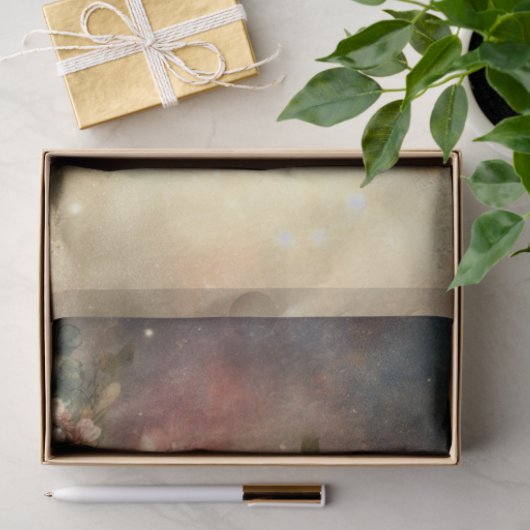 Whimsical Cat In Floral Hat Decoupage  Tissuepapier (Geschenk)