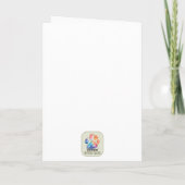 Whimsical Cat in Forest Moon Bedankkaart (Achterkant)