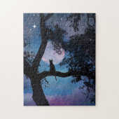 Whimsical Cat in Tree and Moon Legpuzzel (Verticaal)