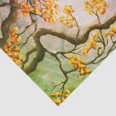 Whimsical Cat in Tree Full Moon Painting Art Tissuepapier (Detail)