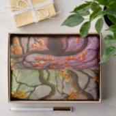 Whimsical Cat in Tree Full Moon Painting Art Tissuepapier (Geschenk)