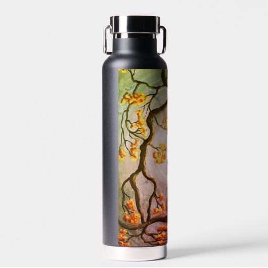 Whimsical Cat in Tree Full Moon Painting Art Waterfles (Voorkant)