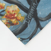 Whimsical Cat in Tree Full Moon Painting Fleece Deken (Hoek)