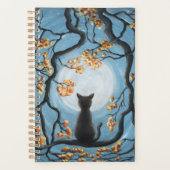 Whimsical Cat in Tree Full Moon Painting Planner (Voorkant)