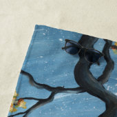 Whimsical Cat in Tree Full Moon Painting Strandlaken (In situ)