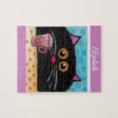 Whimsical Cat Jigzaag Puzzle Daisy Legpuzzel (Horizontaal)