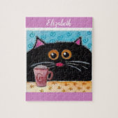 Whimsical Cat Jigzaag Puzzle Daisy Legpuzzel (Verticaal)