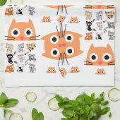 Whimsical Cat Kitchen Hand Towel Theedoek (Gevouwen)