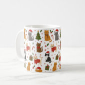 Whimsical Cat Lover's Cozy Christmas Mug Koffiemok (Voorkant links)