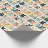 Whimsical Cat Lovers Gift Wrap Paper Cadeaupapier (Hoek)