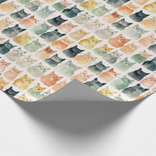 Whimsical Cat Lovers Gift Wrap Paper Cadeaupapier (Hoek)