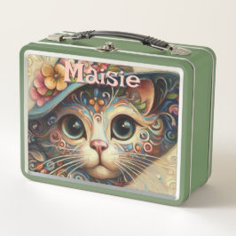 Whimsical Cat met een Pet Bloemen Gepersonaliseerd