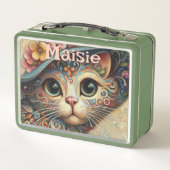 Whimsical Cat met een Pet Bloemen Gepersonaliseerd (Achterkant)