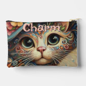 Whimsical Cat met een Pet Bloemen Gepersonaliseerd Etui (Achterkant)