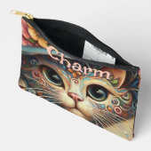 Whimsical Cat met een Pet Bloemen Gepersonaliseerd Etui (Open)