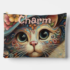 Whimsical Cat met een Pet Bloemen Gepersonaliseerd Etui