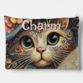 Whimsical Cat met een Pet Bloemen Gepersonaliseerd Etui (Achterkant)