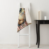 Whimsical Cat met een Pet Bloemen Gepersonaliseerd Sherpa Deken (In situ)