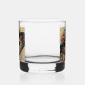 Whimsical Cat met een Pet Bloemen Gepersonaliseerd Whisky Glas (Rechts)